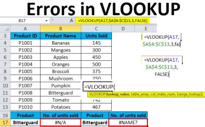 How to Handle Vlookup Formula Errors .